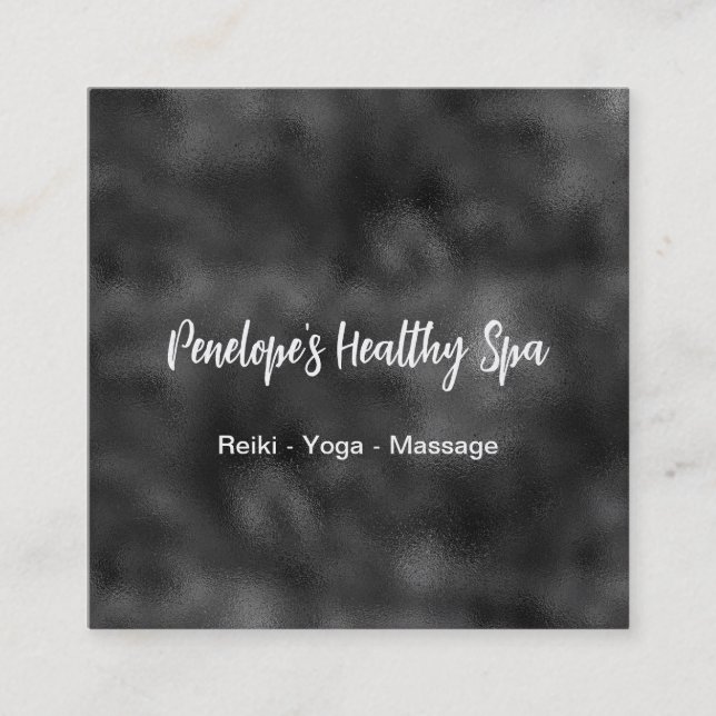 Elegante Schwarz-Weiß-Square-Visitenkarte Quadratische Visitenkarte (Vorderseite)