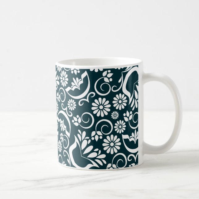 Elegante Schwarz-Weiß-Tasse Kaffeetasse (Rechts)
