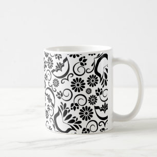 Elegante Schwarz-Weiß-Tasse Tasse