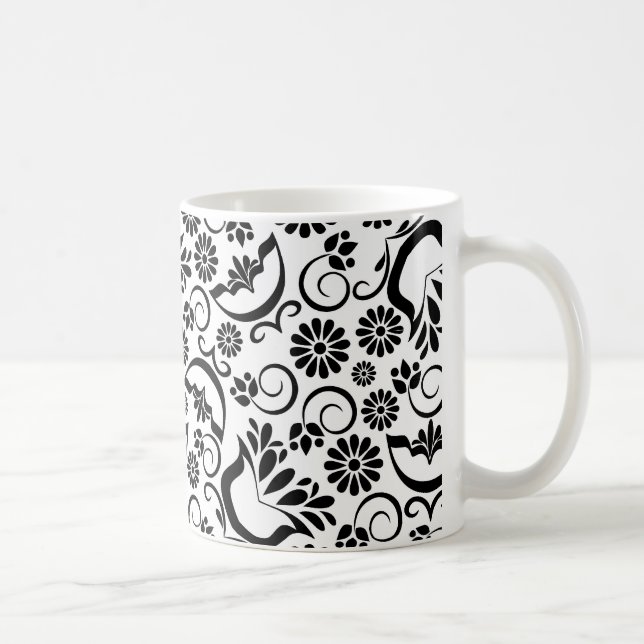 Elegante Schwarz-Weiß-Tasse Tasse (Rechts)