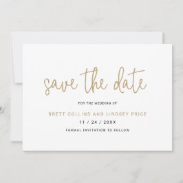 Elegante Schwarz-Weiß-Typografie Moderne Hochzeit Save The Date