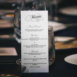 Elegante Schwarz-Weiß-Vorlagen zum Hochzeitsmenü Menükarte<br><div class="desc">Feiern Sie stilvoll mit diesen trendigen Menükarten. Die Formulierung ist leicht zu personalisieren,  und Ihre Gäste werden begeistert sein,  wenn sie diese super stilvollen Menüs erhalten.</div>