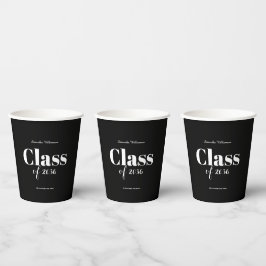 Elegante schwarz-weiße Abschlussfeier anpassbar Pappbecher