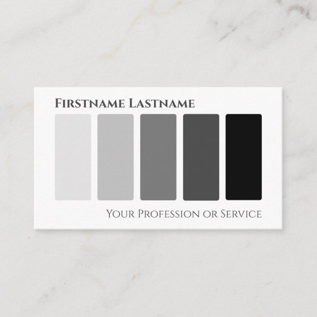 Elegante Schwarz-weiße abstrakte Formen QR-Code Visitenkarte (Vorderseite)