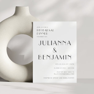 Elegante Schwarz-weiße Art Deco Probe Einladung