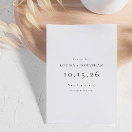 Elegante Schwarz-weiße feierliche Minimalistische  Save The Date