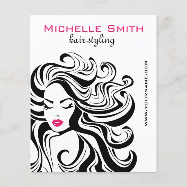 Elegante Schwarz-weiße Haarverlängerungen für Wavy Flyer (Vorne)