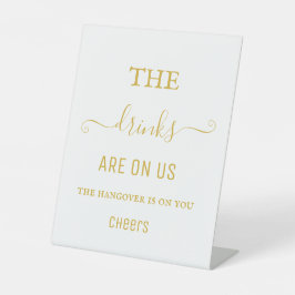 Elegante Schwarz-weiße Hangover Drinks Open Bar Si Sockelschild