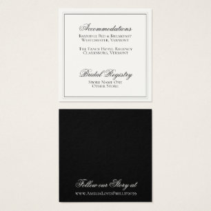 Elegante schwarz-weiße Hochzeitsdetails