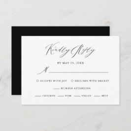 Elegante Schwarz-weiße Kalligraphie Hochzeit RSVP