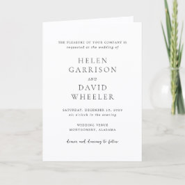 Elegante schwarz-weiße klassische Hochzeit Einladung