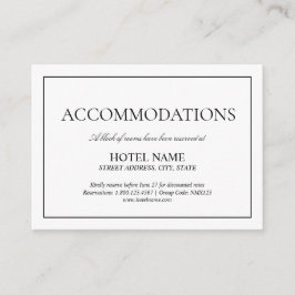 Elegante Schwarz-weiße klassische Skriptunterkünft Begleitkarte