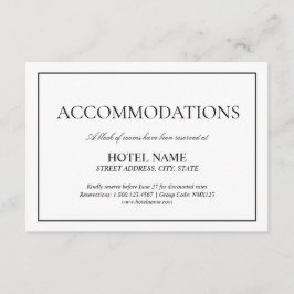 Elegante Schwarz-weiße klassische Skriptunterkünft Begleitkarte