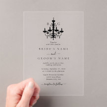 Elegante Schwarz-weiße Kronleuchter Monogram Weddi