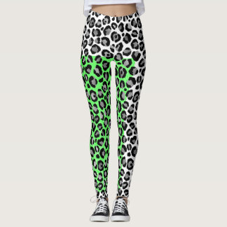 Elegante Schwarz-weiße Leopard-Tierwerbung Leggings