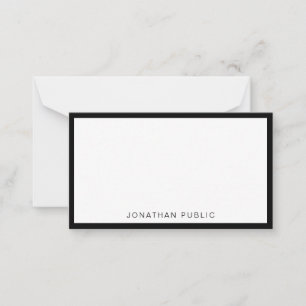 Elegante Schwarz-weiße Minimalistisch Template Tre Mitteilungskarte