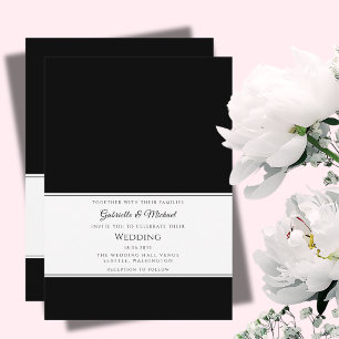 Elegante Schwarz-Weiße Moderne Minimalistische Hoc Einladung