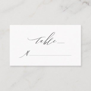Elegante Schwarz-weiße Mongram-Hochzeit Platzkarte