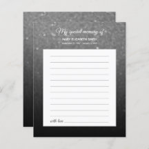 Elegante Schwarz-weiße Ombre Share Memory Funeral