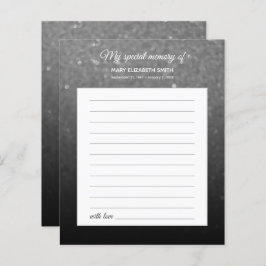 Elegante Schwarz-weiße Ombre Share Memory Funeral