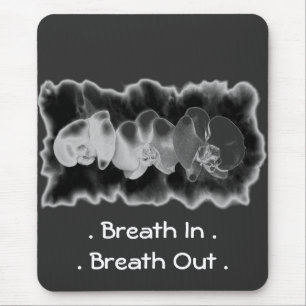 Elegante Schwarz-weiße Orchideenmalerei Mousepad