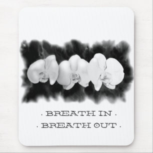 Elegante Schwarz-weiße Orchideenmalerei Mousepad