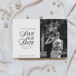 Elegante schwarz-weiße Save-the-Date-Karte im klas Save The Date