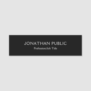 Elegante Schwarz-weiße Schablonen-berufliches Namensschild