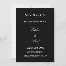 Elegante Schwarz-weiße SkriptWedding Save the Date
