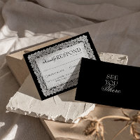 Elegante schwarz-weiße Spitzen-Hochzeit im Stil vo