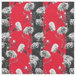 Elegante Schwarz-weiße Streifen Carnation Red Stoff