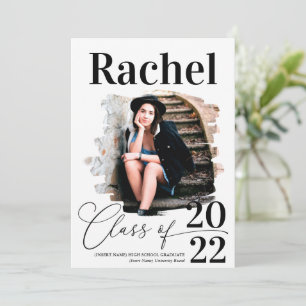 Elegante Schwarz-weiße Typografie-Klasse des Absch Einladung