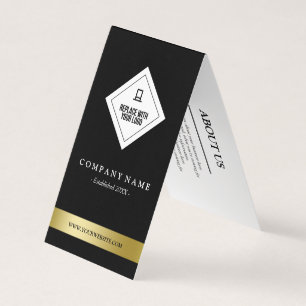 Elegante Schwarz-weiße und Imitate Gold-Hang-Tag f Visitenkarten