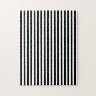 Elegante Schwarz-weiße vertikale Linien geometrisc Puzzle