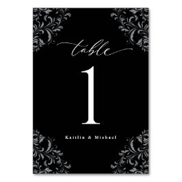 Elegante Schwarz-weiße Vintage klassische Kleine H Tischnummer