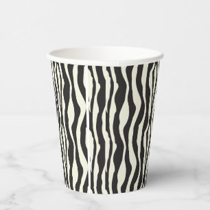 Elegante Schwarz-weiße Zebra Print Pappbecher