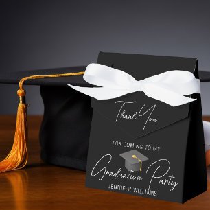 Elegante schwarze Abschlussfeier Personalisiert 20 Geschenkschachtel