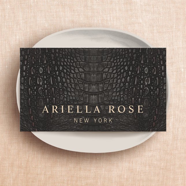 Elegante Schwarze Alligatorin Lux Beruflich Visitenkarte (Von Creator hochgeladen)