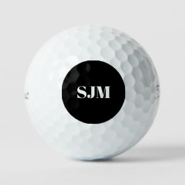 Elegante schwarze, benutzerdefinierte Monogramm-In Golfball