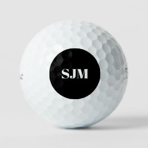 Elegante schwarze, benutzerdefinierte Monogramm-In Golfball