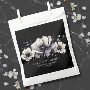 Elegante schwarze Blumen-Hochzeit-Dankeschön Geschenktütchen