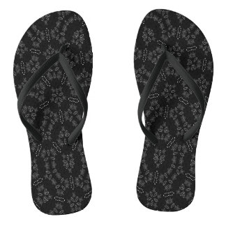 Elegante schwarze Blumen-Spitzenmuster-Sommer-Flip Flip Flops