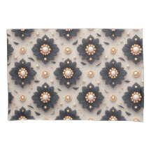 Elegante schwarze Blumenverzierungen mit Perle