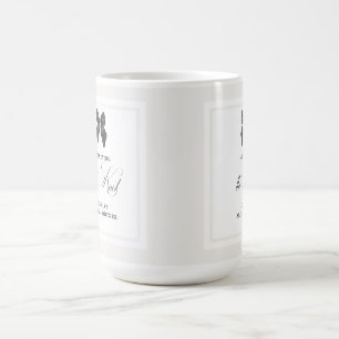Elegante schwarze Bogen-Hochzeitseinladung Kaffeetasse