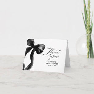 Elegante schwarze Bogen-Junggesellinnen-Abschied-D Dankeskarte