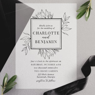 Elegante schwarze botanische quadratische Rahmen H