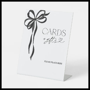 Elegante Schwarze Bowkarten und Geschenke für Wass Sockelschild