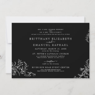 Elegante schwarze Chinoiserie-Hochzeit beider Elte Einladung