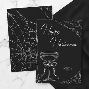 Elegante schwarze Cocktail-Schleife Erwachsene Fro Feiertagskarte