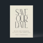 Elegante Schwarze Creme Mitte Jahrhundert Moderne  Save The Date<br><div class="desc">Elegantes Schwarz und Cream Mitte Jahrhundert Moderne Typografie Save the Date</div>